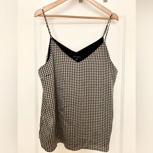 Banana Republic Silk strappy camisole, elephant print, size XL